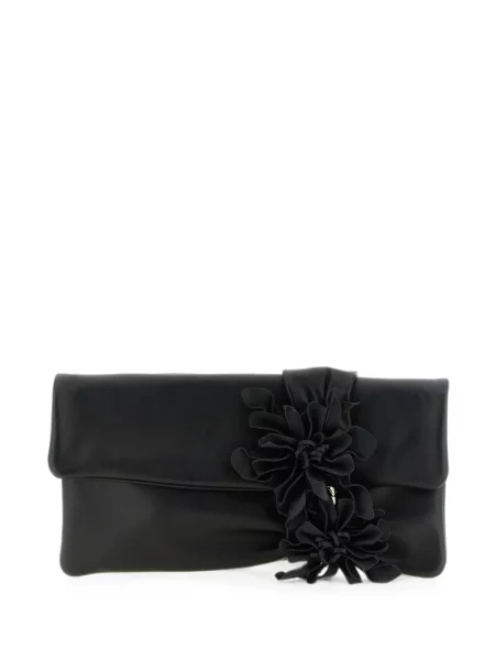 Geantă plic Jimmy Choo cu model floral cu aplicații negru