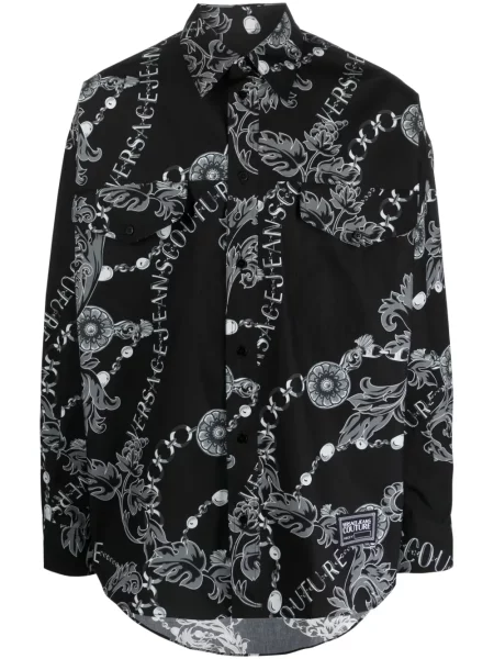 Риза Versace Jeans Couture с принт черно