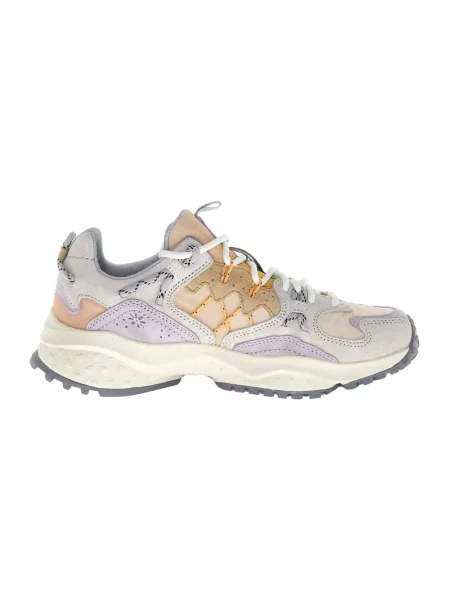 Sneakersy Flower Mountain skórzane w kwiatki fioletowe