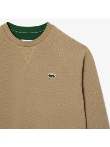 Lacoste Bluza Z Okrągłym Dekoltem I Mieszanką Bawełny czerwona