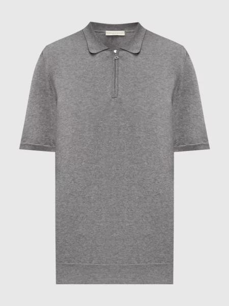 Меланжевое поло Cashmere&whiskey серое