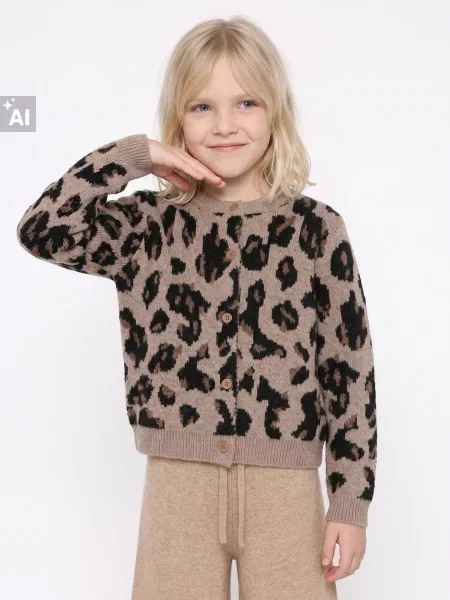 Sinsay Krátký kardigan s leopardím vzorem vícebarevná