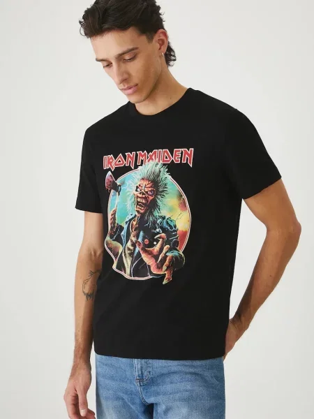 Medicine póló nyomott mintás fekete