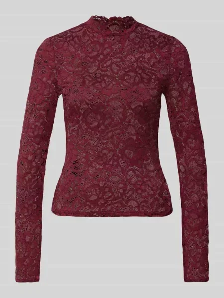 Bluzka z długim rękawem o kroju slim fit z kwiecistej koronki model Lacey' Y.a.s