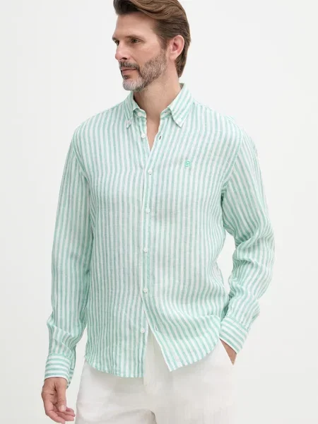 BOSS cămașă pentru bărbați din in LIAM verde