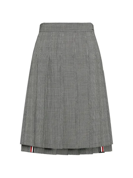 Fusta plisata Thom Browne plisată până la genunchi gri