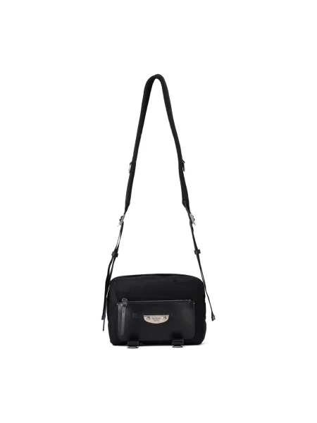 Lniana torba crossbody Balenciaga czarna