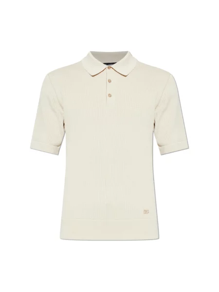 Koszulka polo Dolce And Gabbana z logo beżowa