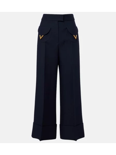 Pantaloni Valentino din crep albastru