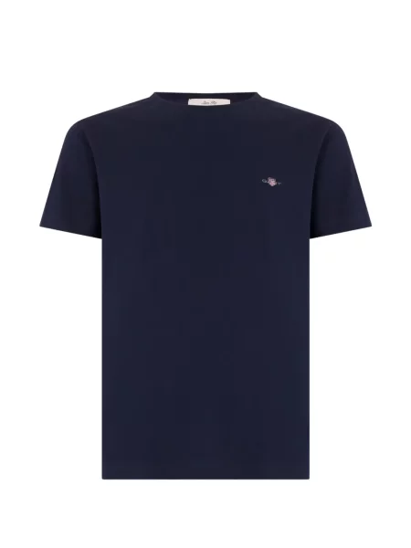 Tricou Gant cu broderie albastru