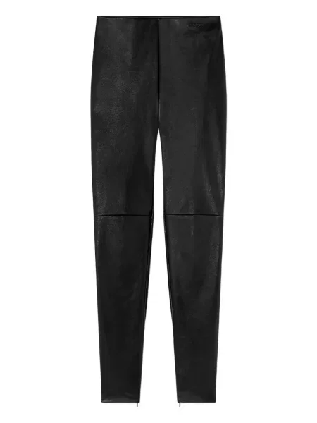 Pantaloni Versace din piele negru