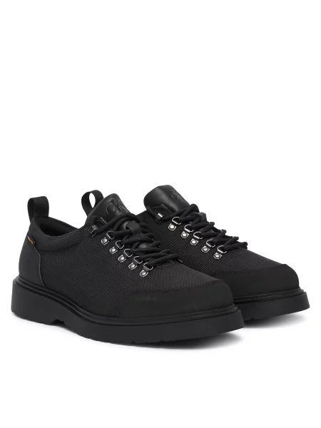 Calvin Klein Nizki čevlji Combat Hiking Shoe Mix Mat Wl črna
