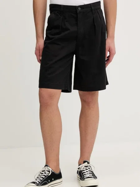 Levi's rövidnadrág BAGGY PLEATED fekete