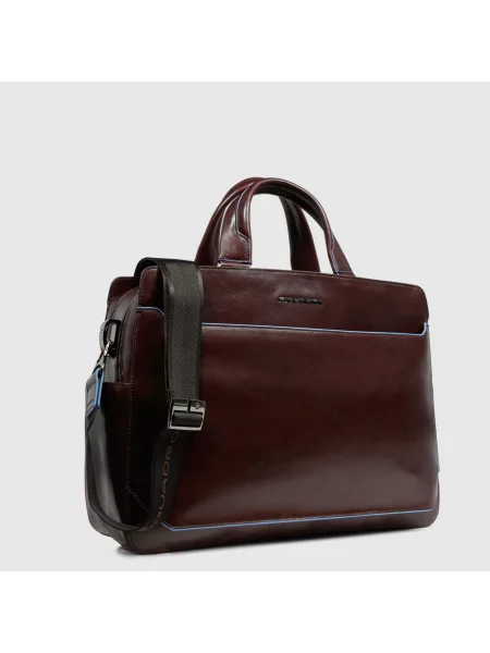 Torba na laptopa Piquadro skórzana brązowa