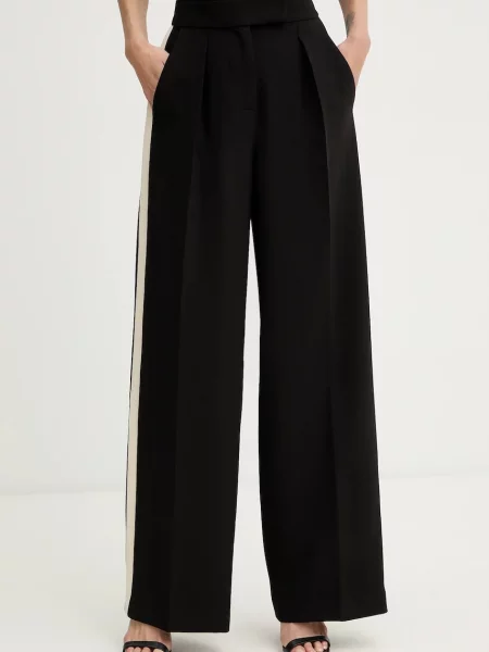 PATRIZIA PEPE Hlače z naborki črna bela