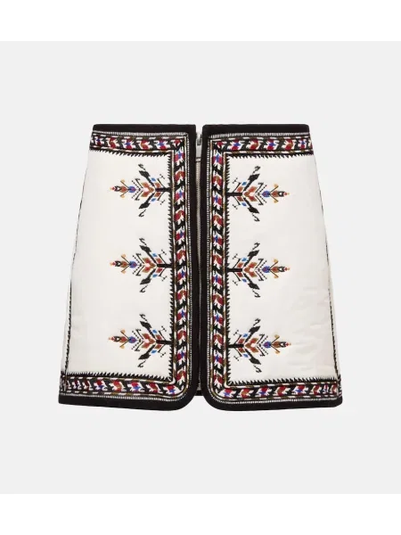 Fustă Marant Etoile cu broderie alb