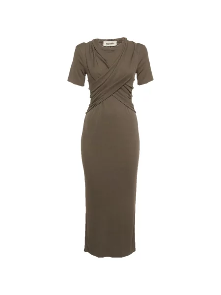 Rochie midi Nanushka plic maro