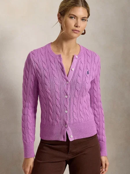 Polo Ralph Lauren kardigán dámsky fialová