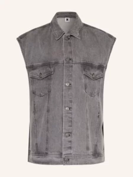 Karo Kauer Oversized Kamizelka Jeansowa grau szara