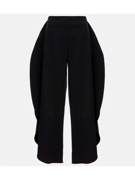 Szerokie spodnie Alaïa wełniane czarne