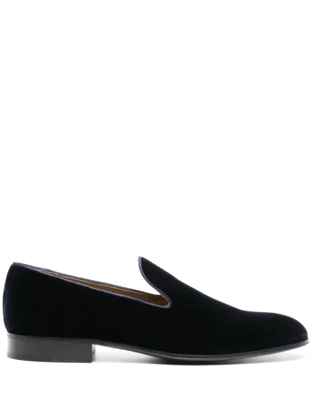 Pantofi loafer Gianvito Rossi de catifea albastru