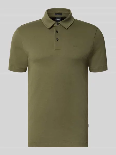 Koszulka polo o kroju regular fit z czystej bawełny model Palosh Boss oliwkowa