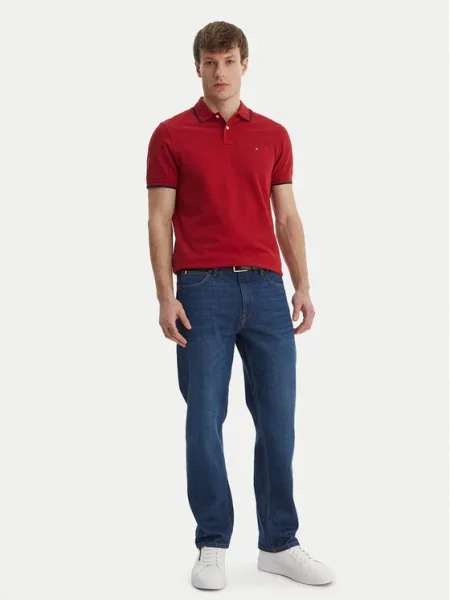 Tommy Hilfiger Tricou polo Pique Roșu bordo