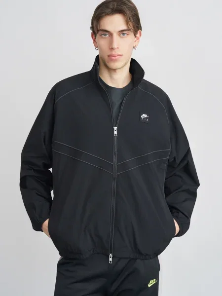 Nike Sportswear Prechodná bunda AIR svetlosivá čierna
