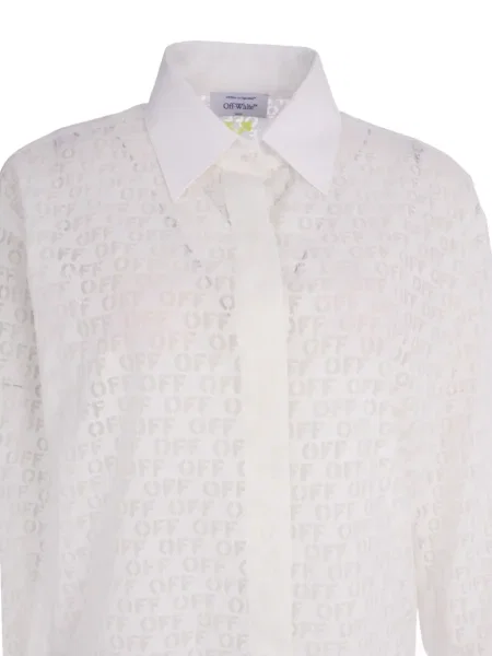 Rochie tip cămașă Off-white de costum alb