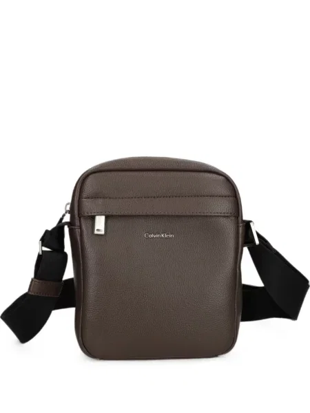 Geantă crossbody Calvin Klein cu autograf maro