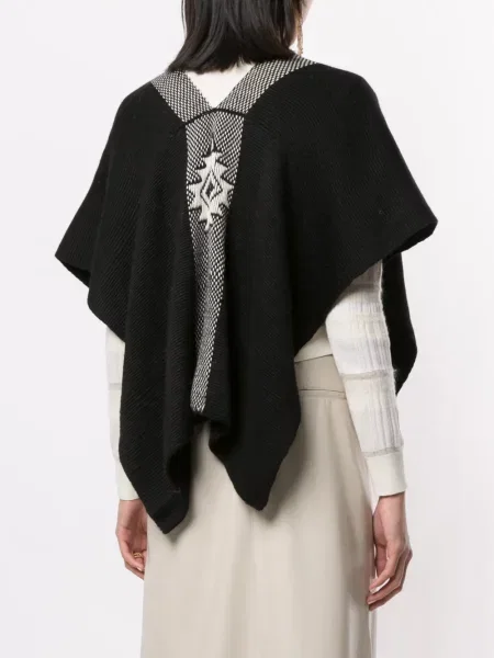 Poncho Voz tricotate negru