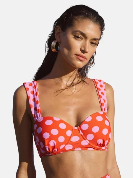 Love & roses Sutien costum de baie roz / orange roșu