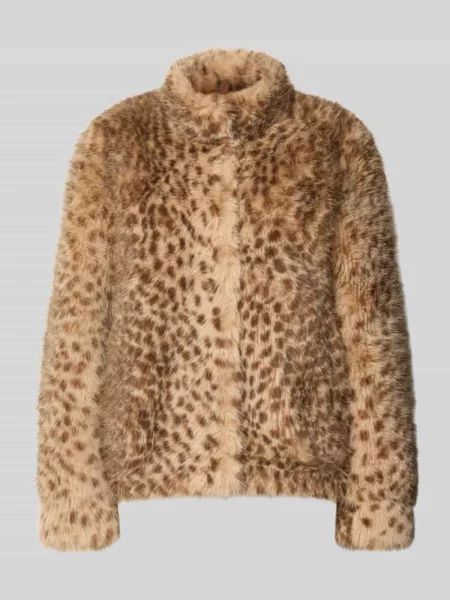 Kurtka w stylu puffer krój regular fit z sztucznego futra Rich & Royal brązowa