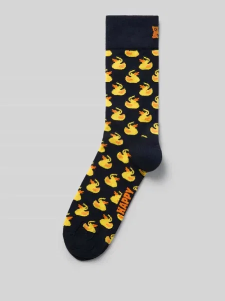 Skarpety z nadrukiem z logo Happy Socks granatowe