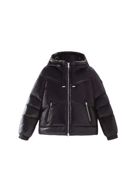 Kurtka puchowa Woolrich z kapturem czarna