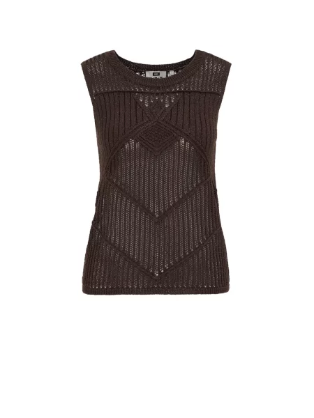 WE Fashion Top z naramnicami temno rjava