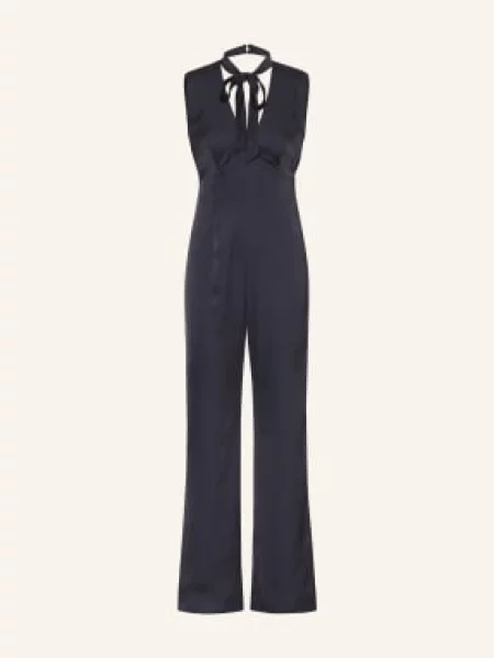 Claudie Pierlot Satyna Kombinezon blau granatowy