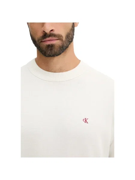 Calvin Klein Jeans Sveter Écru biela