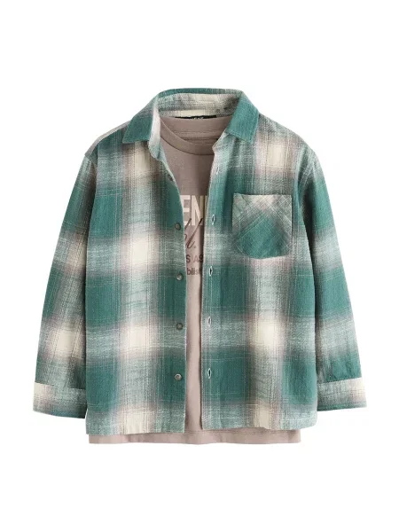 Next Tricou / crem / verde bej
