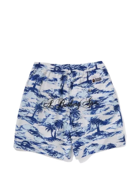 Pantaloni scurți A Bathing Ape® cu imagine alb