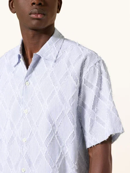 Woodbird Košile S Krátkým Rukávem Comfort Fit modrá bílá