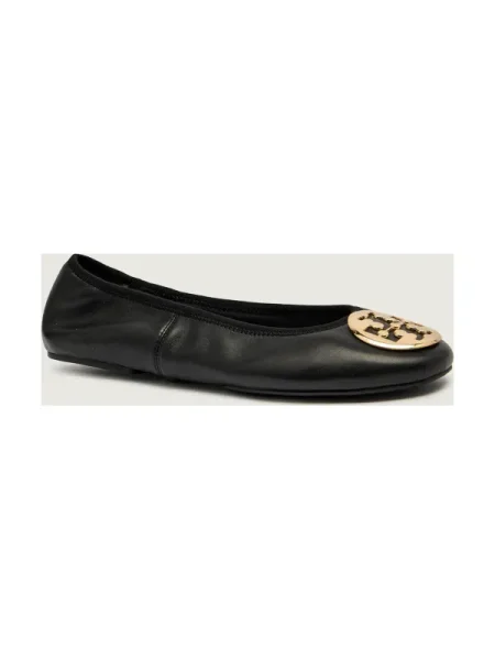 TORY BURCH Bőr balerina MINNIE TRAVEL BALLET fekete
