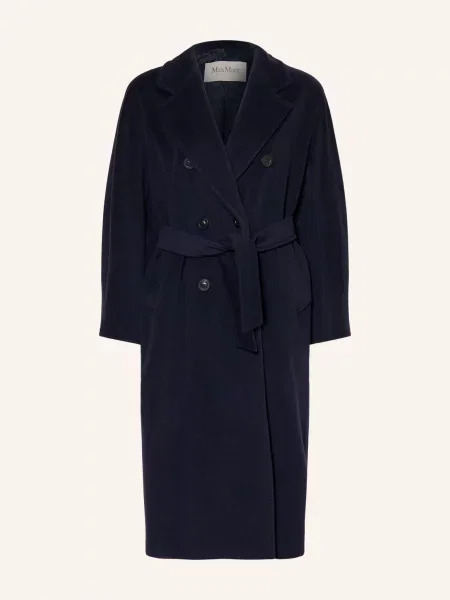 Max Mara Vlněný Kabát Madame tmavě modrá