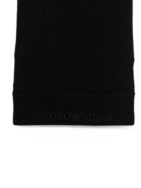 Šál Emporio Armani s autogramem černý
