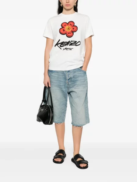 Tricou Kenzo cu model floral alb