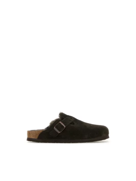 Klapki Birkenstock skórzane brązowe