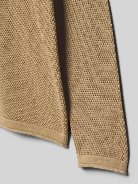 Sweter z dzianiny o kroju regular fit z czystej bawełny model ‘PANTER’ Only & Sons beżowy