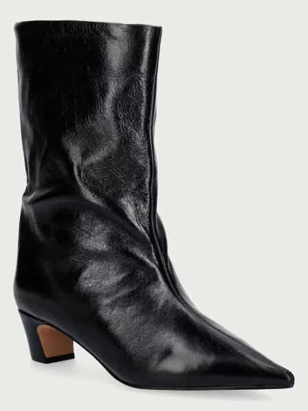 Steve Madden botine pentru femei din piele Lytton negru