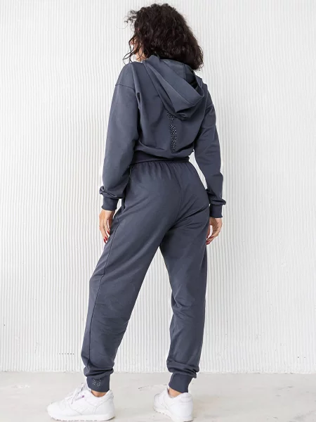 Женский спортивный костюм с капюшоном синій