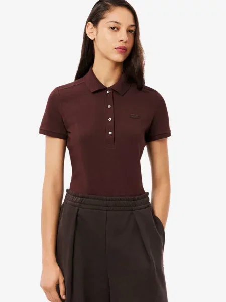 Поло Lacoste бордовое